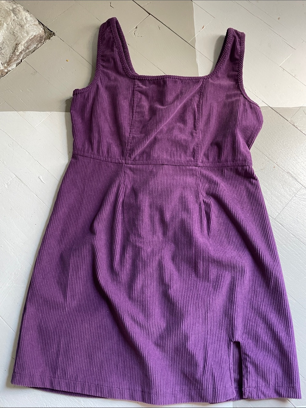Women's Purple Ribbed Tank Dress
